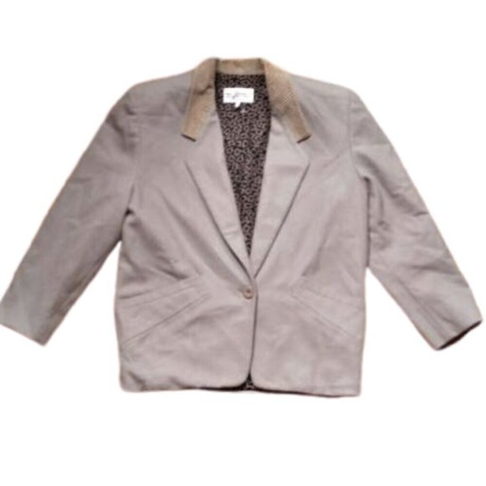 Vintage Byblos wool & cashmere coat jacket oversized Italy animal print lining